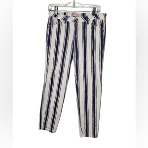Philosophy Jeans White and Blue Striped Women's Size 8